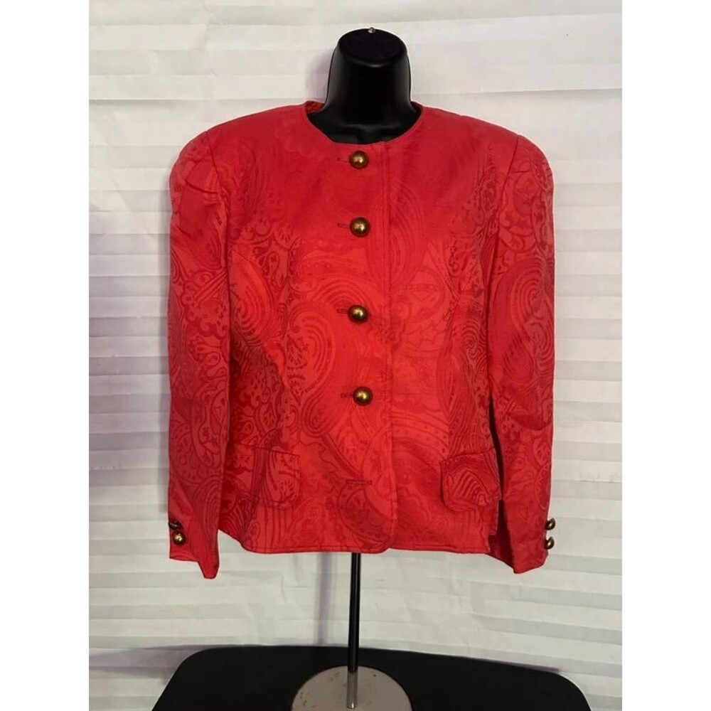 Daniel Barrett Adrian-Avery Red Button Down Jacket Women’s Size 12